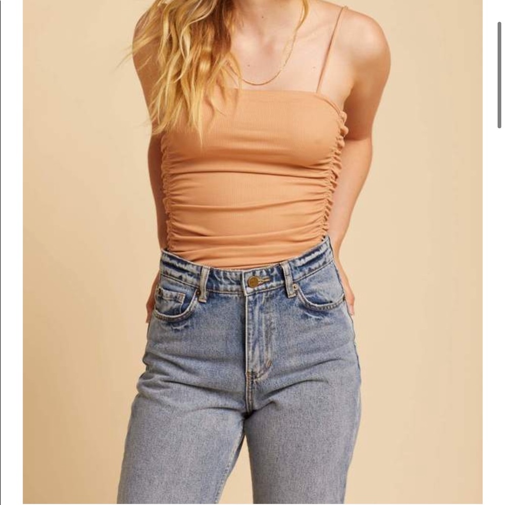 NWT Free People Bodysuit Ruched Snap Button